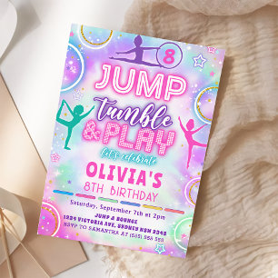 Gymnastics Jump Birthday Party Invitation