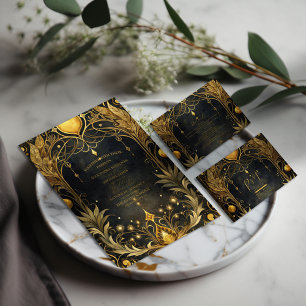 Black Gold Art Nouveau Wedding Save The Date