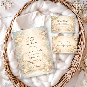 Soft Seaside Pearl Storybook Diapper Raffle Enclosure Card