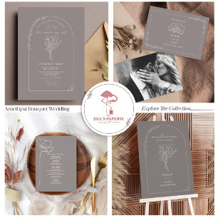 Floral Bouquet Arch Amethyst Wedding