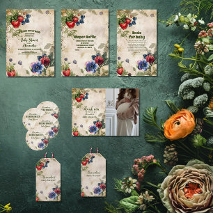 Vintage Berry Sweet  Wild Berries Baby Shower Invitation