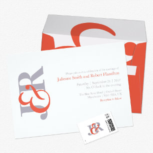 Modern Elegant Monogram Wedding Invitation