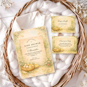 Country Garden Chicks Baby Shower Invitation