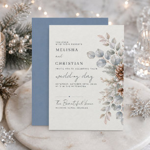 Winter wedding in blue-grey tones   Thank You Square Sticker