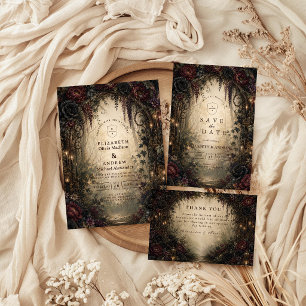 Gothic Woodland Wedding Thank You Card