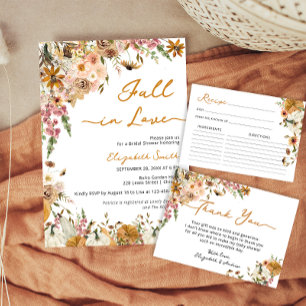 Fall in Love Pumpkin Bridal Shower Recipe Card