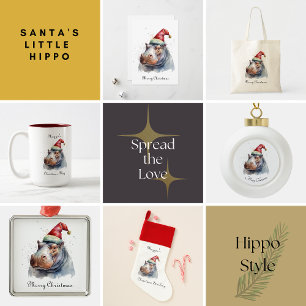 Christmas Hippo, customisable Apron