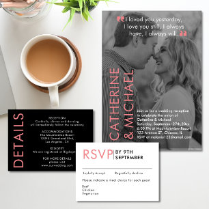 Magazine Cover Dark Photo Modern Minimalist Pink Invitation