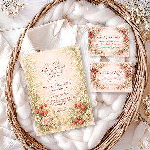 Strawberry Blossom Baby Shower Invitation