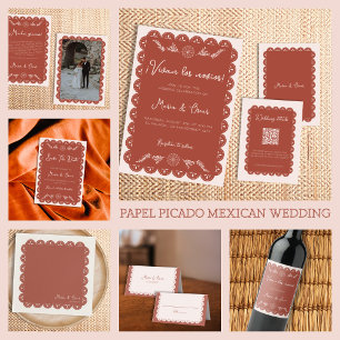 Papel Picado  Terracotta Mexican Wedding Napkin