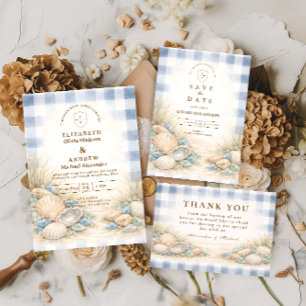 Elegant Seaside Shell Wedding Invitation