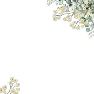 Eucalyptus & White Florals Botanical Wedding Save The Date