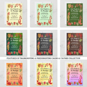 Thanksgiving Potluck Family Dinner DK Green Invite