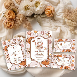 Groovy Halloween Little Boo Baby Shower Invitation