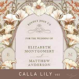 Vintage Wedding Invitations Art Nouveau by Mucha