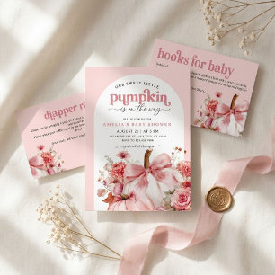 Pumpkin Is On The Way Pink Pumpkin Baby Shower  Paper Plate