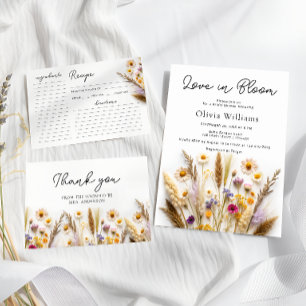 Love in Bloom Wildflowers Bridal Shower Invitation