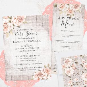Rustic Wood & Vintage Roses Romantic Shabby Chic Tissue Paper