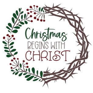 CHRISTMAS BEGINS WITH CHRIST CLASSIC ROUND STICKER