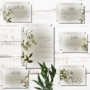 Boho Greenery Modern Details Wedding Enclosure Card