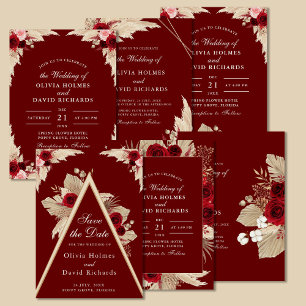 Burgundy Tropical Roses Return Address Label