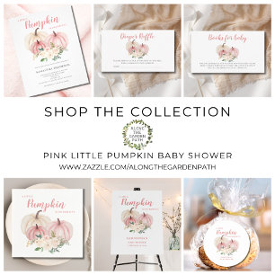  Pink Little Pumpkin Diaper Raffle Ticket  Enclosure Card