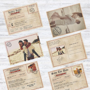 Custom Photo Vintage Wedding Old-Fashioned  Invitation