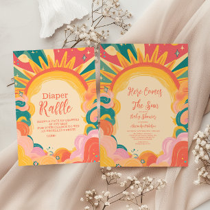 Here Comes the Son Yellow Sunshine Baby Shower  Invitation