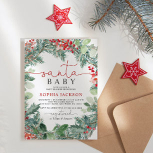 Christmas Santa Baby Shower Invitation