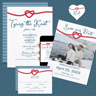 Tying the Knot Chic Nautical Wedding  Invitation