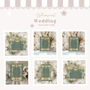 Romantic Art Nouveau Wedding Invitation