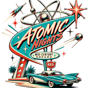 Atomic Nights Vintage 1950s Atomic Era Trucker Hat