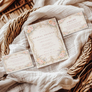 Blush Rose Ornate Baroque Bridal Shower Napkin