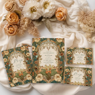 Flora Vintage Art Nouveau Wedding  Save The Date
