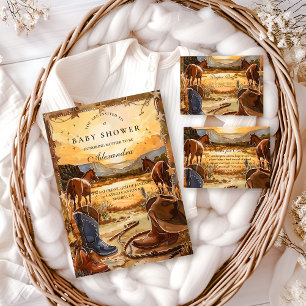 Rustic Desert Rodeo Baby Shower Invitation