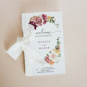 Country Boho Wedding Itinerary Wedding Welcome Invitation