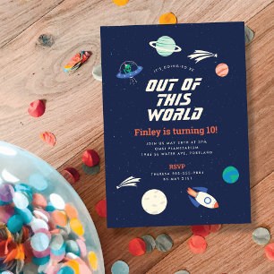 Cosmic Celebration Birthday Party 5x7 Invitation