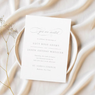 Classic Script Elegance Wedding RSVP Card