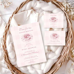 Pink Tea With The Mum To Be Registry Enclosure Card