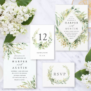 Green Foliage Botanical Wedding Invitation