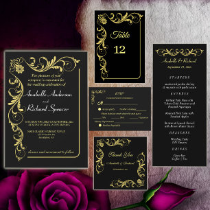 Elegant Victorian Wedding  All In One Invitation