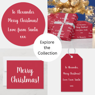 Red Merry Christmas Love From Santa Personalised Holiday Card