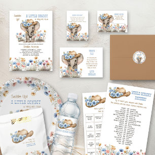 Boho Elephant Cowboy Wildflowers Books for Baby Enclosure Card