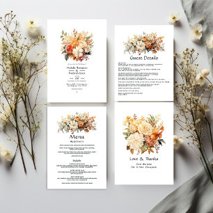 Champagne and Ivory Floral Wedding Save The Date