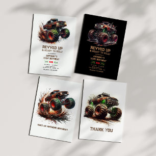 Monster Truck Birthday Card