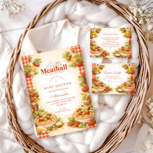 Rustic Red Gingham Little Meatball Baby Shower Napkin