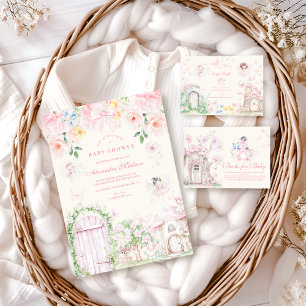 Chic Garden Floral Fairy Princess Girl Registry Enclosure Card