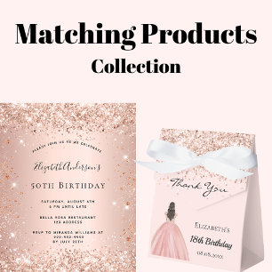 Rose gold blush photo collage name birthday party playing cards