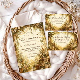 Whimsical Botanical Boho Baby Shower Invitation