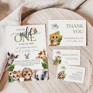 Wild One Safari Jungle Baby Shower Book Request Enclosure Card